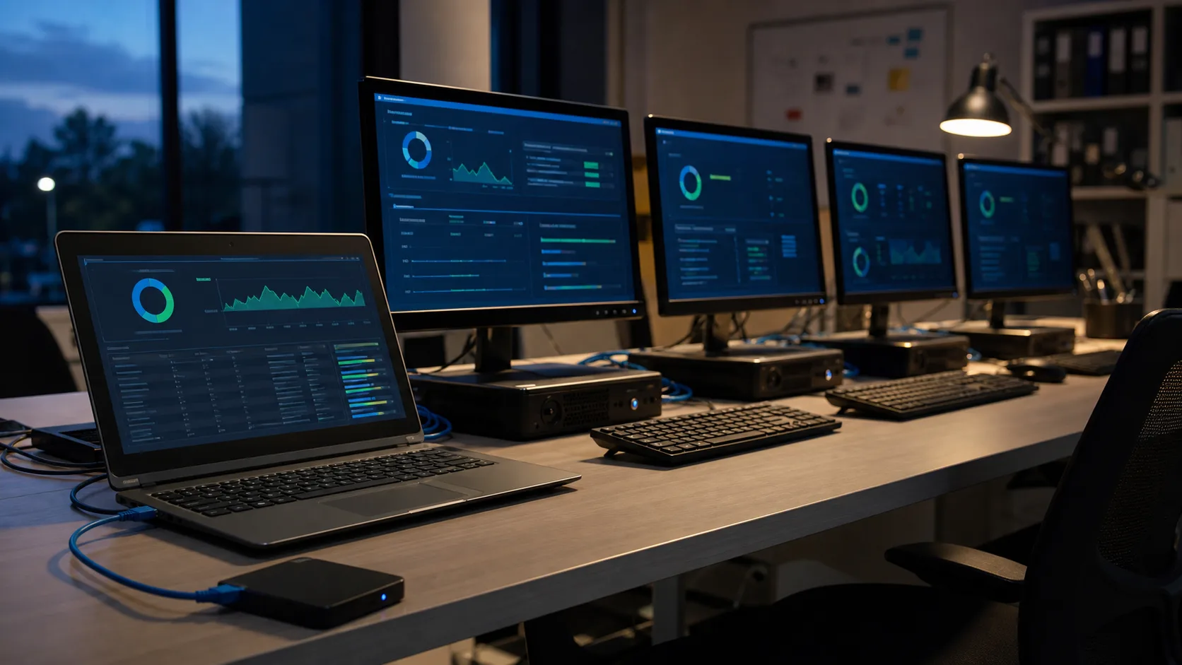 Editorial office computer fleet and controller workspace